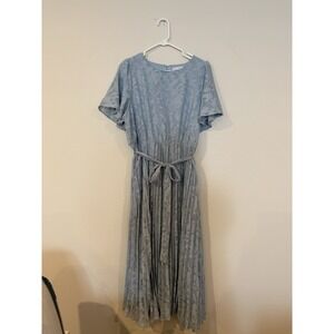 Baltic Born Blue Dress Accordion Skirt Size Xl, Worn As Mother Of The Bride Once